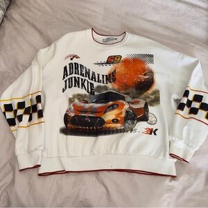 Adika Adrenaline Junkie Graphic Sweater - White size small